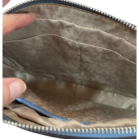 Authentic Michael Kors Saffiano Leather adjustable crossbody bag small Lt Blue - Picture 7 of 12